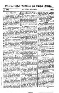 Steyermärkisches Amtsblatt zur Grätzer Zeitung 18411130 Seite: 1