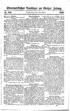 Steyermärkisches Amtsblatt zur Grätzer Zeitung 18411209 Seite: 1