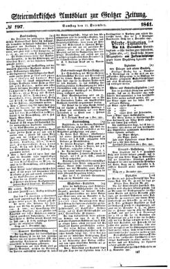 Steyermärkisches Amtsblatt zur Grätzer Zeitung 18411211 Seite: 1