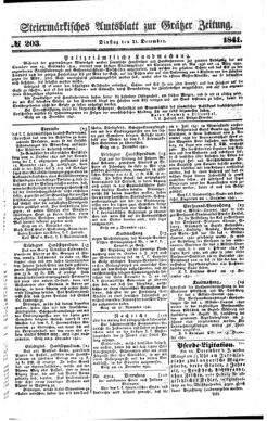 Steyermärkisches Amtsblatt zur Grätzer Zeitung 18411221 Seite: 1