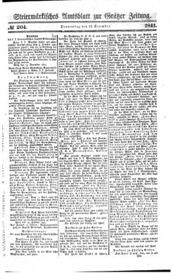 Steyermärkisches Amtsblatt zur Grätzer Zeitung 18411223 Seite: 1