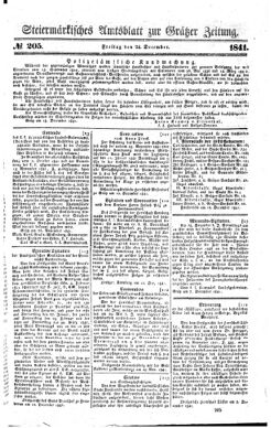 Steyermärkisches Amtsblatt zur Grätzer Zeitung 18411224 Seite: 1