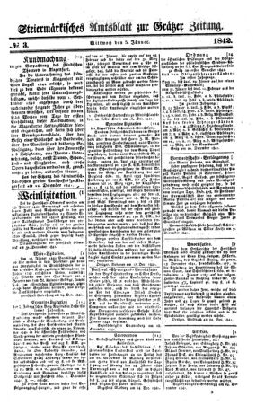 Steyermärkisches Amtsblatt zur Grätzer Zeitung 18420105 Seite: 1