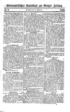 Steyermärkisches Amtsblatt zur Grätzer Zeitung 18420111 Seite: 1