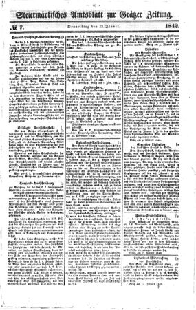 Steyermärkisches Amtsblatt zur Grätzer Zeitung 18420113 Seite: 1