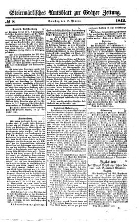 Steyermärkisches Amtsblatt zur Grätzer Zeitung 18420115 Seite: 1