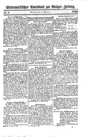 Steyermärkisches Amtsblatt zur Grätzer Zeitung 18420117 Seite: 1