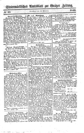 Steyermärkisches Amtsblatt zur Grätzer Zeitung 18420118 Seite: 1