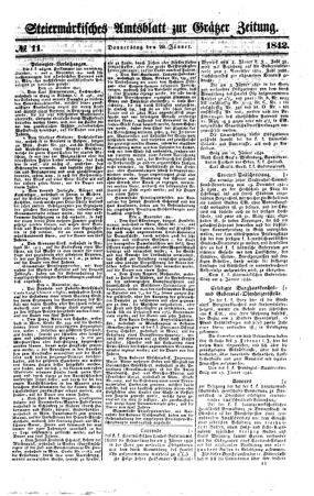 Steyermärkisches Amtsblatt zur Grätzer Zeitung 18420120 Seite: 1