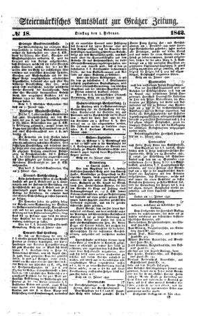 Steyermärkisches Amtsblatt zur Grätzer Zeitung 18420201 Seite: 1