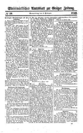 Steyermärkisches Amtsblatt zur Grätzer Zeitung 18420203 Seite: 1