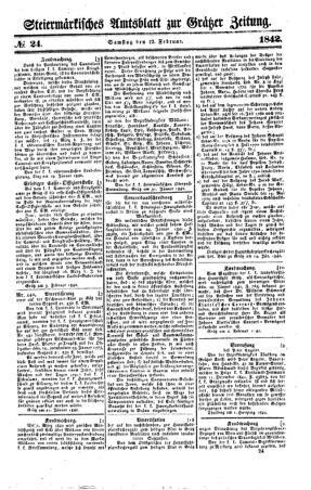 Steyermärkisches Amtsblatt zur Grätzer Zeitung 18420212 Seite: 1