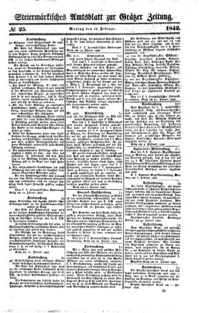 Steyermärkisches Amtsblatt zur Grätzer Zeitung 18420214 Seite: 1