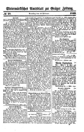 Steyermärkisches Amtsblatt zur Grätzer Zeitung 18420219 Seite: 1