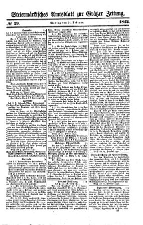 Steyermärkisches Amtsblatt zur Grätzer Zeitung 18420221 Seite: 1