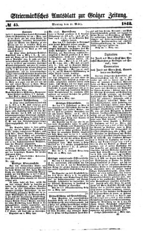 Steyermärkisches Amtsblatt zur Grätzer Zeitung 18420321 Seite: 1