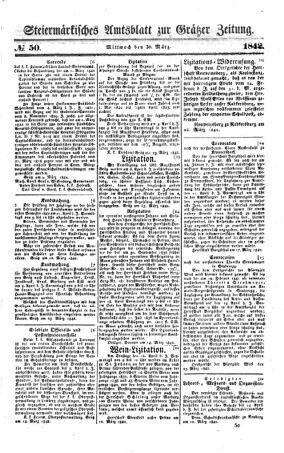 Steyermärkisches Amtsblatt zur Grätzer Zeitung 18420330 Seite: 1