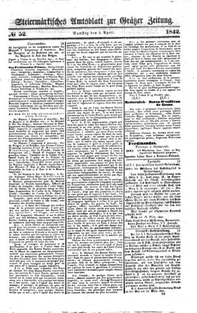 Steyermärkisches Amtsblatt zur Grätzer Zeitung 18420402 Seite: 1