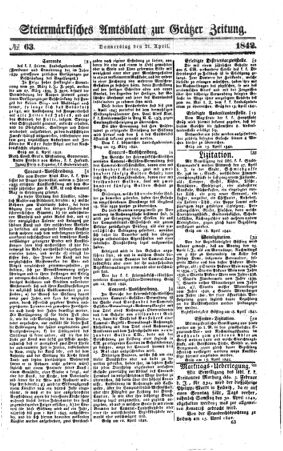 Steyermärkisches Amtsblatt zur Grätzer Zeitung 18420421 Seite: 1