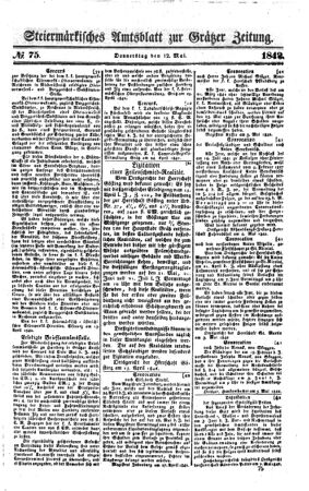 Steyermärkisches Amtsblatt zur Grätzer Zeitung 18420512 Seite: 1