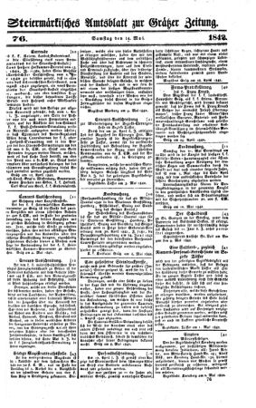 Steyermärkisches Amtsblatt zur Grätzer Zeitung 18420514 Seite: 1