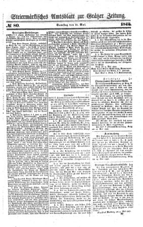 Steyermärkisches Amtsblatt zur Grätzer Zeitung 18420521 Seite: 1