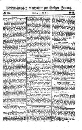 Steyermärkisches Amtsblatt zur Grätzer Zeitung 18420524 Seite: 1