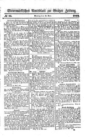 Steyermärkisches Amtsblatt zur Grätzer Zeitung 18420530 Seite: 1