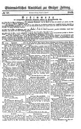 Steyermärkisches Amtsblatt zur Grätzer Zeitung 18420602 Seite: 1