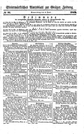 Steyermärkisches Amtsblatt zur Grätzer Zeitung 18420609 Seite: 1