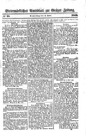 Steyermärkisches Amtsblatt zur Grätzer Zeitung 18420616 Seite: 1