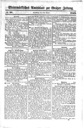 Steyermärkisches Amtsblatt zur Grätzer Zeitung 18420621 Seite: 1