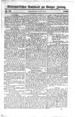 Steyermärkisches Amtsblatt zur Grätzer Zeitung 18420623 Seite: 1