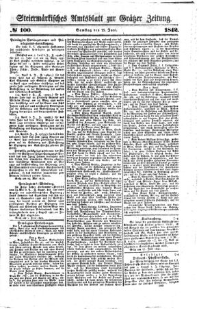 Steyermärkisches Amtsblatt zur Grätzer Zeitung 18420625 Seite: 1