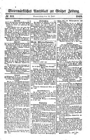 Steyermärkisches Amtsblatt zur Grätzer Zeitung 18420714 Seite: 1