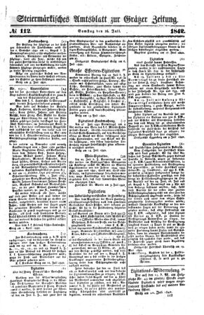 Steyermärkisches Amtsblatt zur Grätzer Zeitung 18420716 Seite: 1