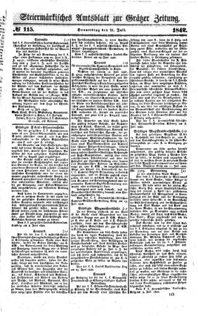 Steyermärkisches Amtsblatt zur Grätzer Zeitung 18420721 Seite: 1