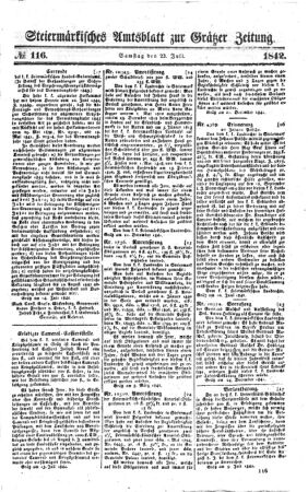 Steyermärkisches Amtsblatt zur Grätzer Zeitung 18420723 Seite: 1