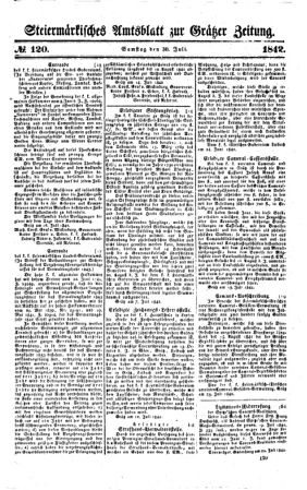 Steyermärkisches Amtsblatt zur Grätzer Zeitung 18420730 Seite: 1