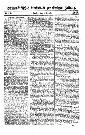 Steyermärkisches Amtsblatt zur Grätzer Zeitung 18420806 Seite: 1