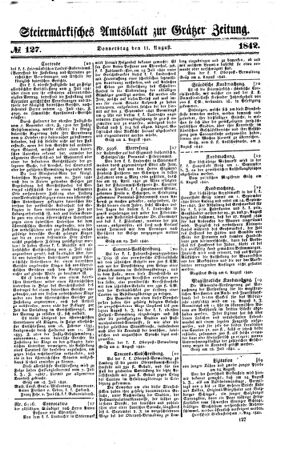 Steyermärkisches Amtsblatt zur Grätzer Zeitung 18420811 Seite: 1