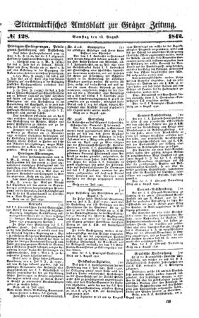 Steyermärkisches Amtsblatt zur Grätzer Zeitung 18420813 Seite: 1