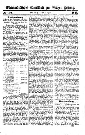 Steyermärkisches Amtsblatt zur Grätzer Zeitung 18420817 Seite: 1