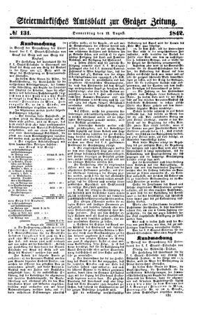 Steyermärkisches Amtsblatt zur Grätzer Zeitung 18420818 Seite: 1