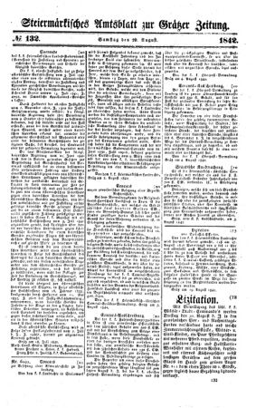 Steyermärkisches Amtsblatt zur Grätzer Zeitung 18420820 Seite: 1