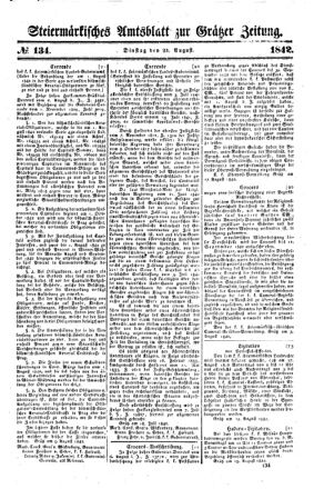 Steyermärkisches Amtsblatt zur Grätzer Zeitung 18420823 Seite: 1