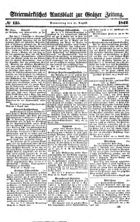 Steyermärkisches Amtsblatt zur Grätzer Zeitung 18420825 Seite: 1