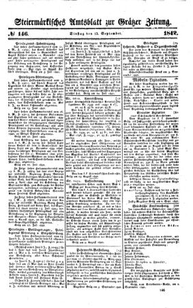 Steyermärkisches Amtsblatt zur Grätzer Zeitung 18420913 Seite: 1