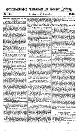 Steyermärkisches Amtsblatt zur Grätzer Zeitung 18420917 Seite: 1