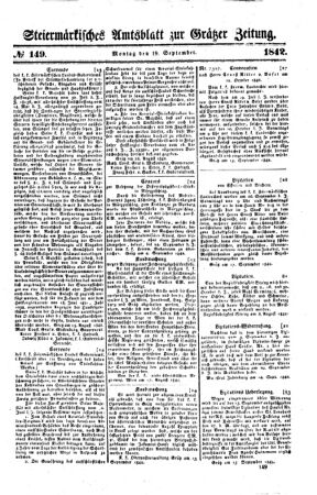 Steyermärkisches Amtsblatt zur Grätzer Zeitung 18420919 Seite: 1